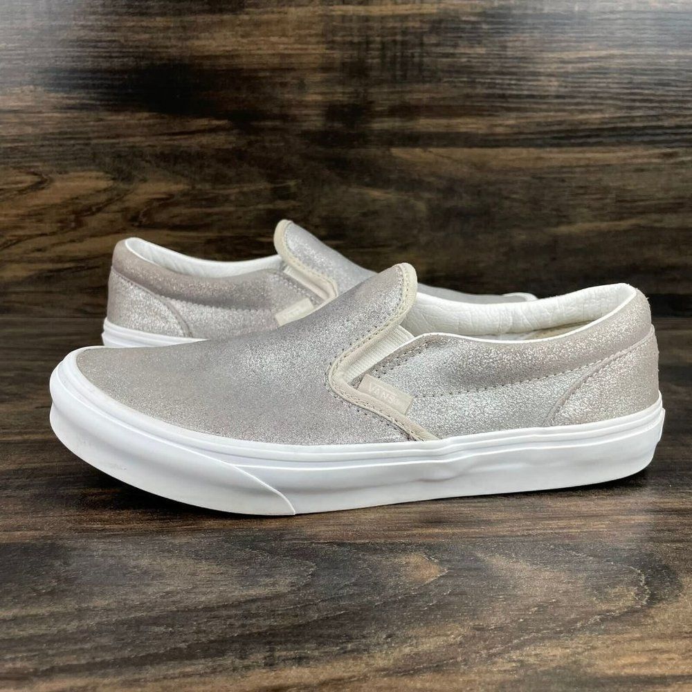 Vans Off The Wall Sliver Beige Classic Slip-On Sneakers Kid's Size US 7 500714